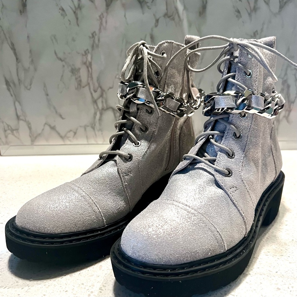 Linea Paolo Combat Boots with Removable Chain